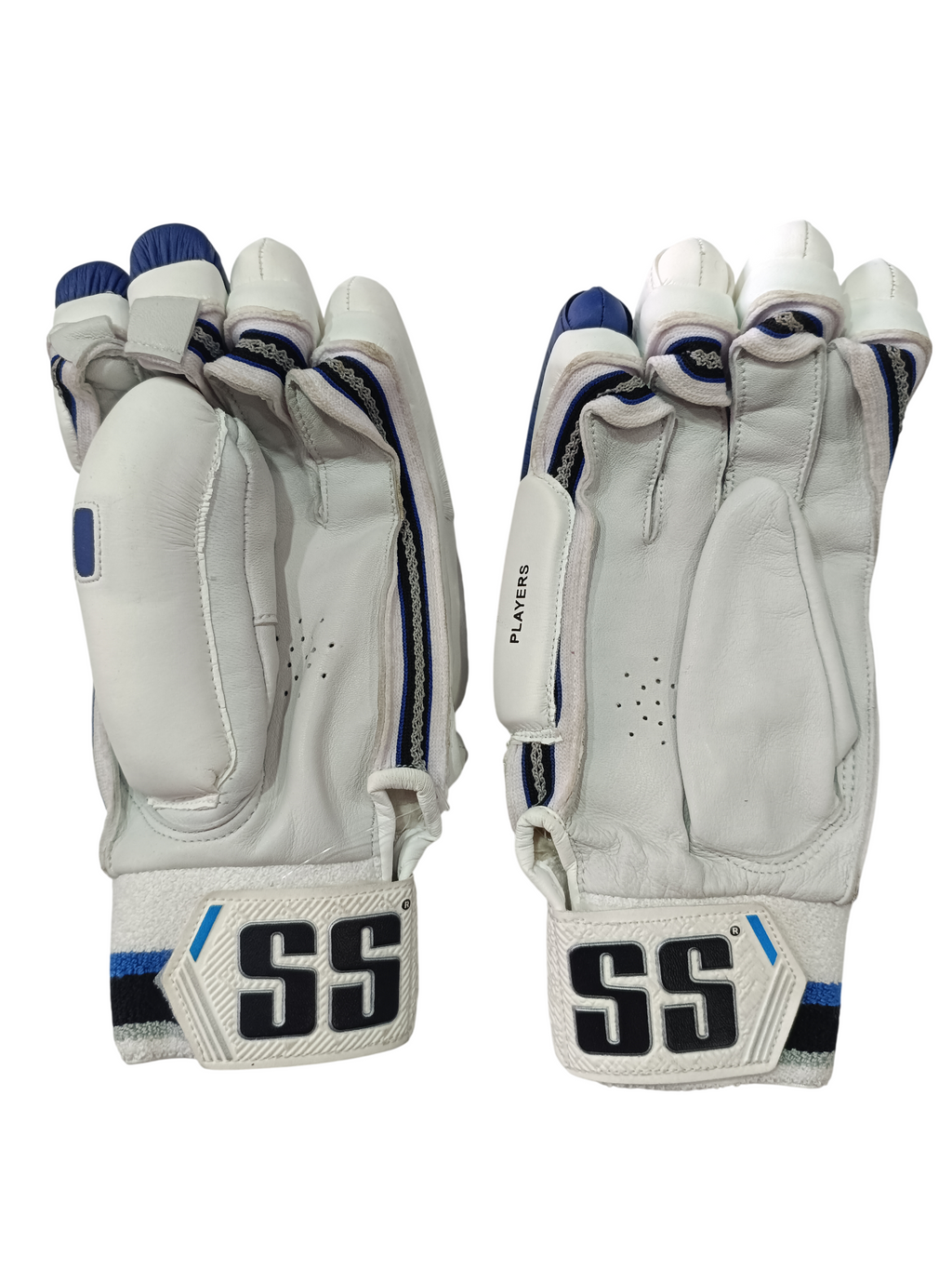 SS Player Edition White/Blue Batting Gloves