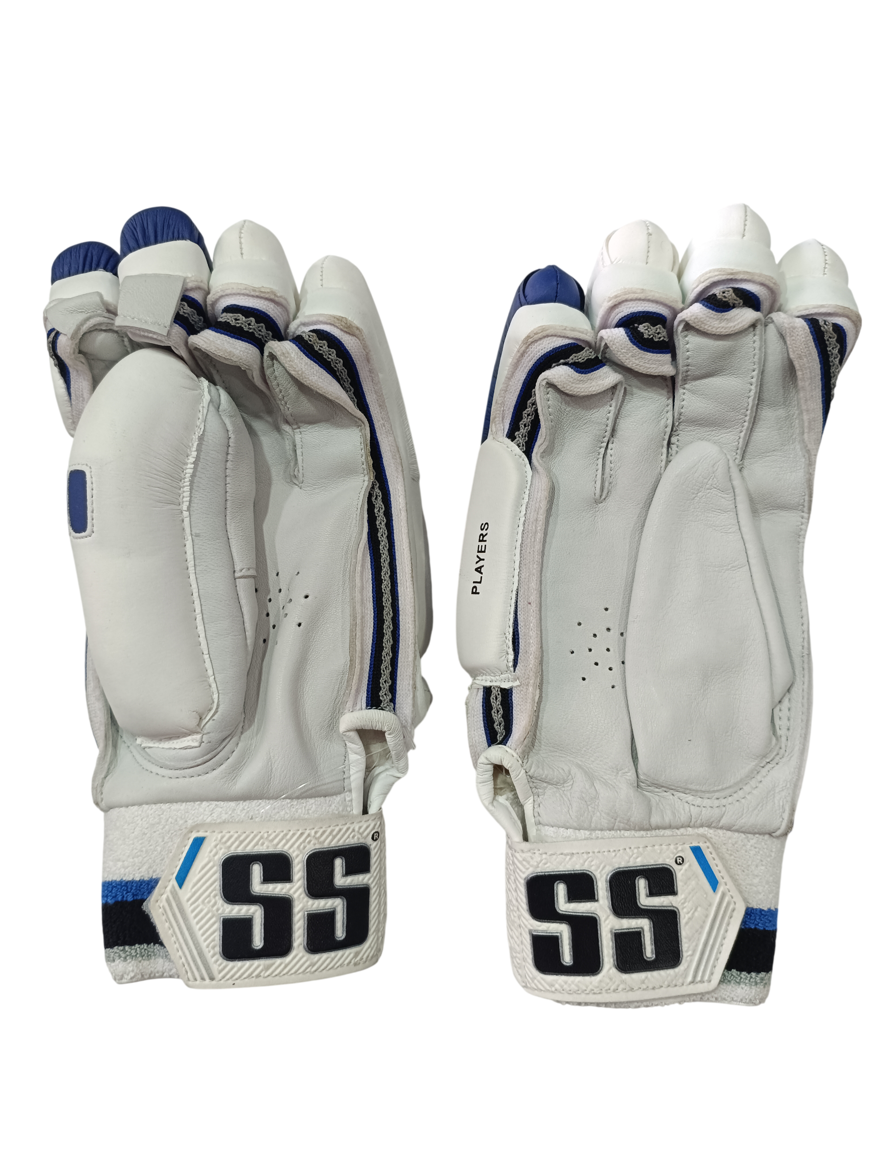 SS Player Edition White/Blue Batting Gloves